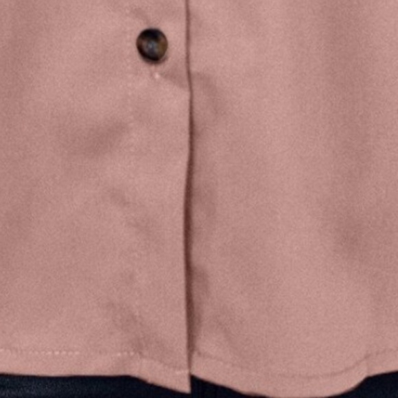 Classic Solid Pockets Button Down Boyfriend Shirt top - Picture 5 of 10